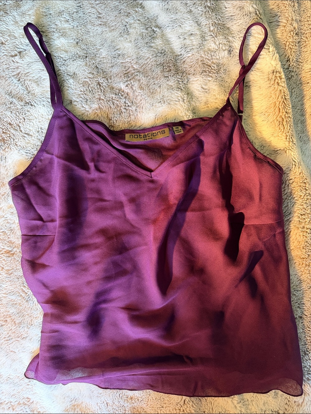 Notations Plum Silk-Feel Camisole with Adjustable Straps